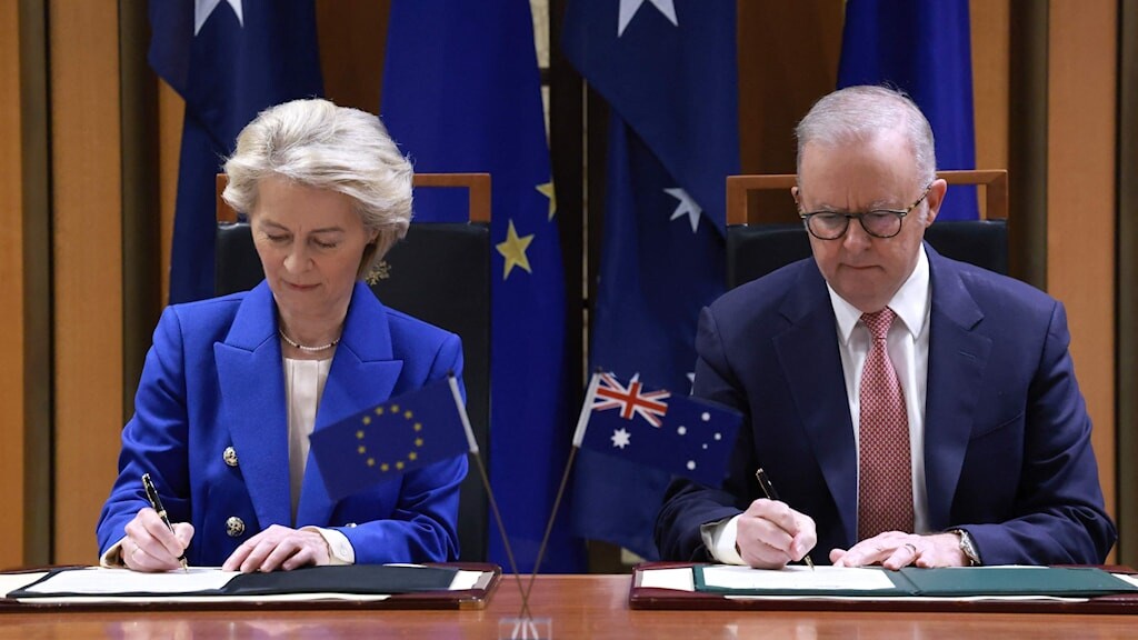 EU och Australien knyter handel och säkerhet tätare i nytt strategiskt avtal